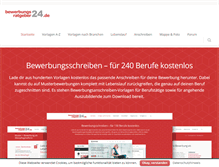 Tablet Screenshot of bewerbungsratgeber24.de